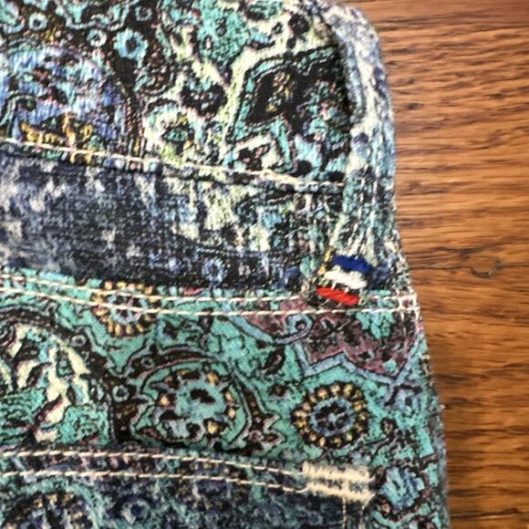 Etiene Marcel Jeans Womens 24 Blue Turquoise Paisley Design - Picture 13 of 13